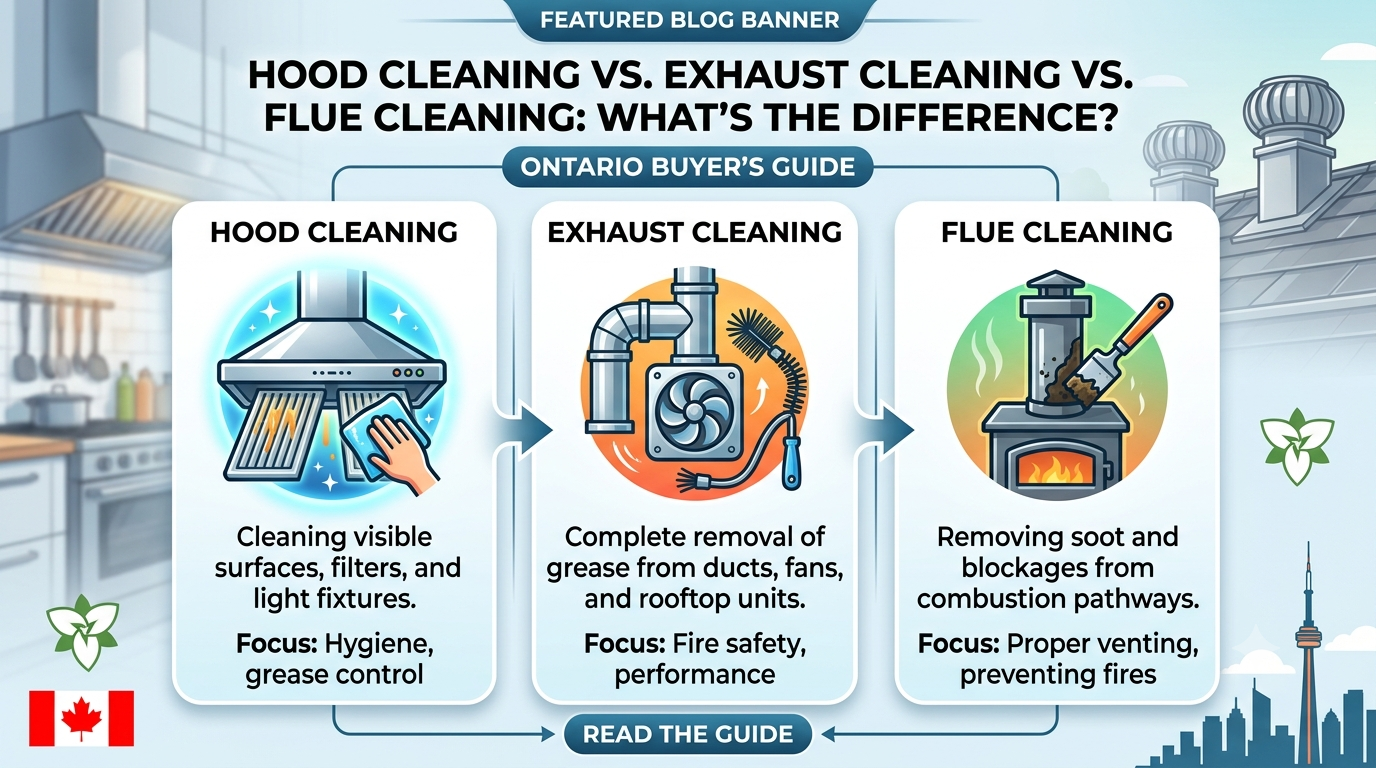 Hood Cleaning vs. Exhaust Cleaning vs. Flue Cleaning: What's the Difference? (Ontario Buyer's Guide)
